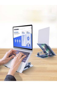 Resim Coverzone Soğutuculu Stand Notebook Laptop Yüksekliği Ayarlanabilir Fanlı Tutucu Alüminyum 10-17 inç CZY526 