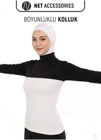 Resim Net Tekstil Siyah Boyunluklu Kolluk Balıkçı Yaka Likralı Esnek Tesettür Namazlık 