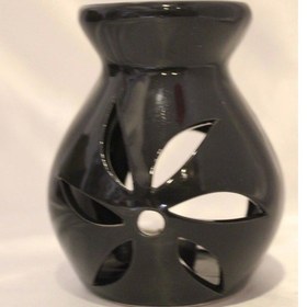 Resim Buhardanlık Lotus Çiçeği Uzun Buhurdanlık Siyah Elişi Hand Made 