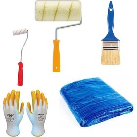 Resim Profesyonel Boyacı Rulo Fırça Seti 5 Parça Boya Badana Seti 25 Cm 