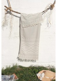 Resim Baveno Pamuklu 90 x 180 Peştemal Plaj Havlusu Etnik Desen Jakarlı 