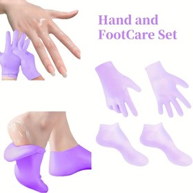 Resim 1 Set Silikon El ve Ayak Nemlendirici Seti, Kuru Çatlamış Hafif Bej Yumuşatıcı Soyucu Ayak El SPA Bakım Araçları, Tekrar Kullanılabilir, El Bakımı, Ayak Bakımı, Hediye, Aloe Vera Losyon Eldivenleri ile Kuru Yumuşak Silikon Seti Tamir Edin 