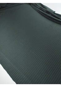 Resim Koyu Yeşil Renkte Pliseli Jarse Kumaş En: 145 Cm-10615 Yeşil 