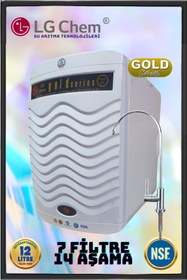 Resim LG Chem Gold Beyaz Renk 12 Litre 7 Filitre 14 Aşamalı Gümüş Iyonlu Alkali Ve Mineralli Su Arıtma Cihazı 
