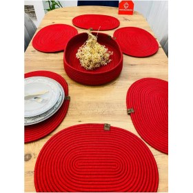 Resim Jütex Home Jüt Hasır Amerikan Servis Oval Supla ve Sepet 7 Li 