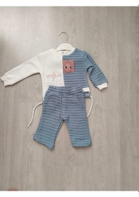 Resim Damla Bebe Mavi Beyaz Takım Mavi - Beyaz 