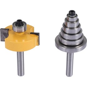 Resim CelestialCo 1/4 Inç Shank Rabbeting Yönlendirici Biti Çoklu Derinlikler Için Ayarlanmış 6 Rulman 1/8 Inç, 1/4 Inç, 5/16 Inç, 3/8 Inç, 7/16 Inç, 1/2 Inç (Yurt Dışından) 