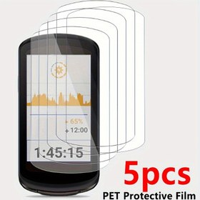 Resim Edge 1040/1030/830/840/530/540/130/Explore 2/520/820/530/130 Plus GPS Saat Ekran Koruyucu, 5 Adet, PET Sert Çizilmeye Dayanıklı, Çarpma Dirençli, Parlama Önleyici, Hassas Dokunmatik Hissi, Edge Bilgisayarları ile Uyumlu, Şeffaf Koruma Filmi, Aşınma Direnci, Pürüzsüz Yüzey, Kesin Oturma, İdeal Etkinlikler için 