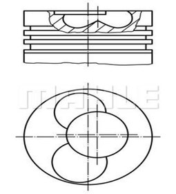 Resim MAHLE 0305600 Piston 79.51 Mm (Std) (1-2 Sil) Volkswagen Golf IV Bora 1.9 Tdi 99- Ajm Atj Auy (WM386632) 