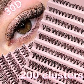Resim 60/200 Küme 30D Tek Küme Taklit Vizon Kirpik Uzatma - Yumuşak Doğal Görünüm, D-Kıvrım Yeniden Kullanılabilir Kendi Uygulama Kirpikler Başlangıçlar İçin, Parti Etkinlikleri, Çoklu Uzunluklar (6-15mm) 