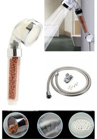 Resim Tasarruflu Ve Arıtmalı Duş Başlığı Tazyikli Banyo Hortum Askı Set 