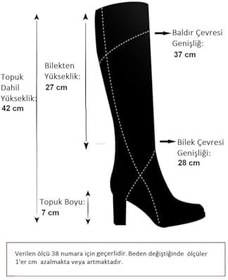 Resim fox SHOES R820060709 Kalın Tabanlı Arkası Lastik Detaylı Kadın Çizme 