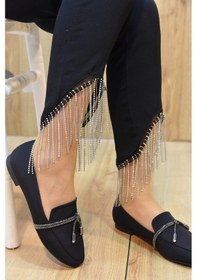 Resim Prego Taş Fiyonk Detaylı Günlük Kadın Saten Babet Siyah D8930 S Siyah 