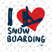 Resim Bay Etiket Hbg45 I Love Snowboard Etiketi 