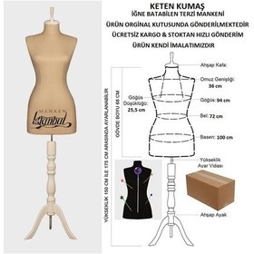 Resim Videolu Ürün-40 Beden Keten Kumaşlı Terzi Prova Mankeni 527201020 
