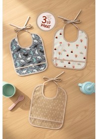 Resim Proof 3'lü Mama Önlük Bej Grup 6-24 Ay 