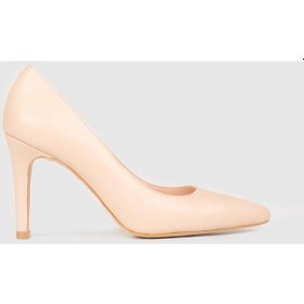 Resim Cabani Hakiki Deri Jurdan Tabanlı Bej Kadın İnce Topuklu Stiletto-bej Bej 