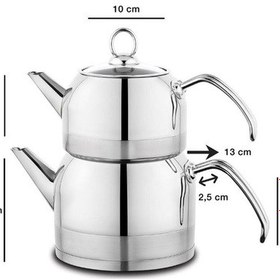 Resim Schafer Ada Metal Çaydanlık Takımı Orta 4 Parça-ınox - Gri 