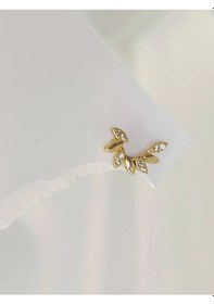 Resim Buğday Başak Arpa Model Kıkırdak Piercing Tragus Helix Altın Gold Renk Küpe Gold 