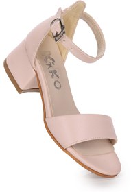 Resim KARAMAZI Sheila Cilt Günlük Kız Çocuk 4 Cm Topuklu Sandalet Abiye Ayakkabı 