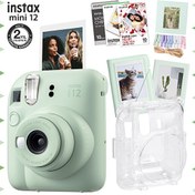 Resim Instax Mini 12 Yeşil Fotoğraf Makinesi-30'lu Film-Albüm-Mandal-Çerçeve ve Kılıf Mega Set 3 Fujifilm