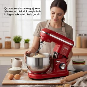 Resim Sinbo SMX-2770 Kırmızı Stand Mikser 1300 Watt 5 L Paslanmaz Çelik Hazne ile Yüksek Performans 