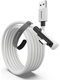 Resim Syntech 3M USB-C VR Bağlantı Kablosu Quest 2 Quest Pro Pico 4 Uyumlu Yüksek Hızlı Veri Aktarım ve Şarj Kablosu Beyaz 