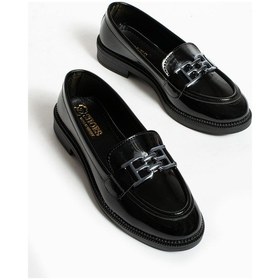 Resim Tegan Kadın Loafer Makosen Casual Toka Detay Günlük Ayakkabı SIYAH RUGAN 