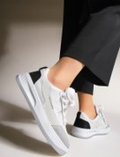 Resim Marjin Kadın Sneaker Yüksek Taban Spor Ayakkabı Loske siyah 