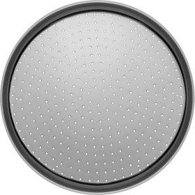 Resim Kitchen Design Lab Orta Boy Delikli Pizza Tepsisi Lahmacun Pide Tepsisi 32 cm ve Gri Silikon Yanmaz Fırın Eldiveni 