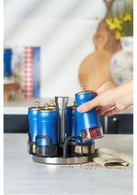 Resim Karaca Blue Berry 7 Parça Round Cam Baharat Takımı 