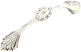 Resim Bakır sap, Avrupa ve Amerikan sade şarap dolabı kitaplık çekmecesi elbise dolabı kapı kolu beyaz -96 mm delik mesafesi 