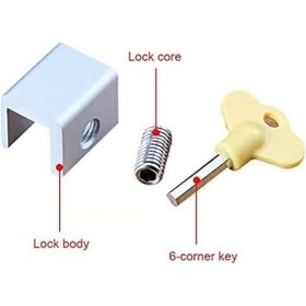 Resim Ev Ve Ofis İçin 6'lı Paket Sürgülü Pencere Kilidi, Anahtarlı Alüminyum Kapı Ve Pencere Güvenlik Kilidi 