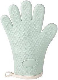 Resim Silikon Anti Haşlanma Fırın Eldiveni Isıya Dayanıklı Mutfak Mikrodalga Pişirme (Nane Yeşili) 