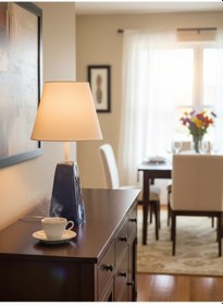 Resim Dekoratif Üçgen Prizma Seramik Abajur Abj0011 