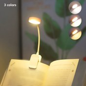 Resim 1 adet Beyaz LED Klipsli Kitap Lambası, 3 Renk Sıcaklığı, Ayarlanabilir Parlaklık, Mini Taşınabilir Okuma Lambası, Yatak Yanı, Okuma, İş, Çalışma İçin Geliştirilmiş Versiyon - Pil ile Çalışır (Pil Olmadan), Okuma Lambası | Dekoratif Yatak Yanı Lambası | Ayarlanabilir LED Işık 