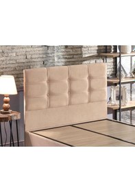 Resim Nironyatak Polo Tek Kişilik Yatak Başlığı - 120 Cm Sütlü Kahve Kumaş Başlık 