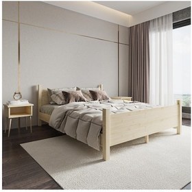 Resim Melodi Model Doğal Çam Ahşap Karyola-121 90 x 200 