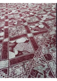 Resim Savan Dokuma Halı Örtüsü 4m² 170 240 Kale Bordo6 Bordo 