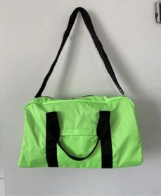 Resim İcone Bag Kadın & Erkek Spor Çantası, Paraşüt Kumaş Önü Cepli Unisex Spor Fitness Gym Çantası Neon Yeşil 