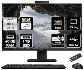 Resim ASUS V470 i5 13420H 40GB 1TB SSD 27" FHD 100Hz FDOS All in One Bilgisayar Siyah & PER4 USB Bellek 