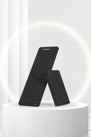 Resim Torima TK-08 Uyumlu Siyah Kablosuz Katlanabilir Şarjlı Taşınabilir Mini Bluetooth Klavye 