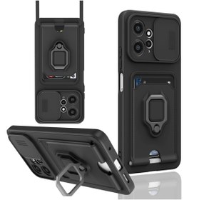 Resim m.tk moveteck Xiaomi Redmi Note 12 4g Uyumlu Kılıf Kamera Lens Korumalı Kızak Lens Yüzüklü Kartvizitli Silikon 
