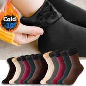 Resim 6 adet Kadın Orta-Bacak Kar Çorabı, Kalın Yün Kaplı Sıcak Kış Çorapları, Moda Düz Renk Kumaş, %80 Polyester %20 Elastan, Sadece Elde Yıkama, Sonbahar/Kış Mevsimi 