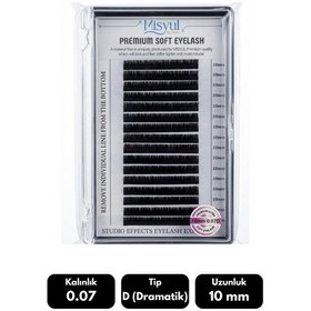 Resim Misyul 0.07d Dramatik Kıvrım 10 Mm Soft Eyelash Doğal İpek Kirpik 16'lı 
