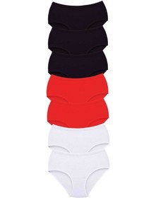 Resim 7 Adet Tutku Kadın Yüksek Bel Bato Kalın Lastik Külot S13 Altın - Lacivert 