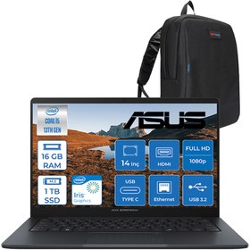Resim Asus Expertbook B1 B1403CVA Intel Core I5-1334U 16GB Ddr5 1tb SSD Intel Iris x Graphics 14" Fhd LED 300NITS Windows 11 Home Taşınabilir Bilgisayar B1403CVAH02 + Zettaçanta 