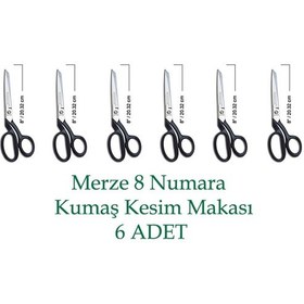 Resim Merze 8 Numara Vidalı Siyah Saplı Terzi Kumal Kesim Makası Makası 
