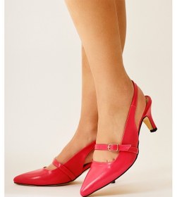 Resim Moon Fuşya Sivri Burunlu İnce Bantılı Kısa Topuklu Sandalet 001 