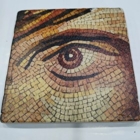 Resim Şeker Portakalım Dekoratif Figürlü Doğal Taş Banyo Gider Kapağı Süsü Tekli 10X10 cm 